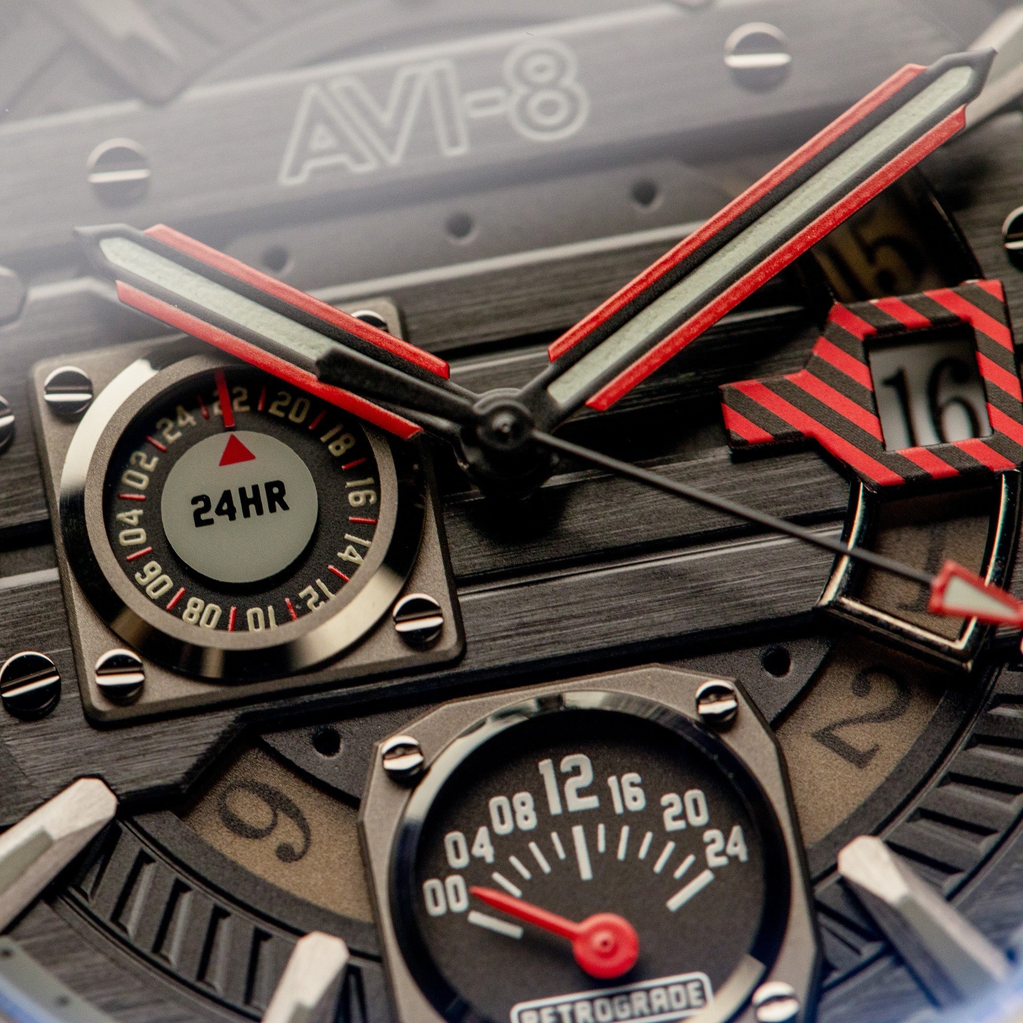 Hawker Harrier Farley Multifunction Quartz Black / Leather | Black Dial
