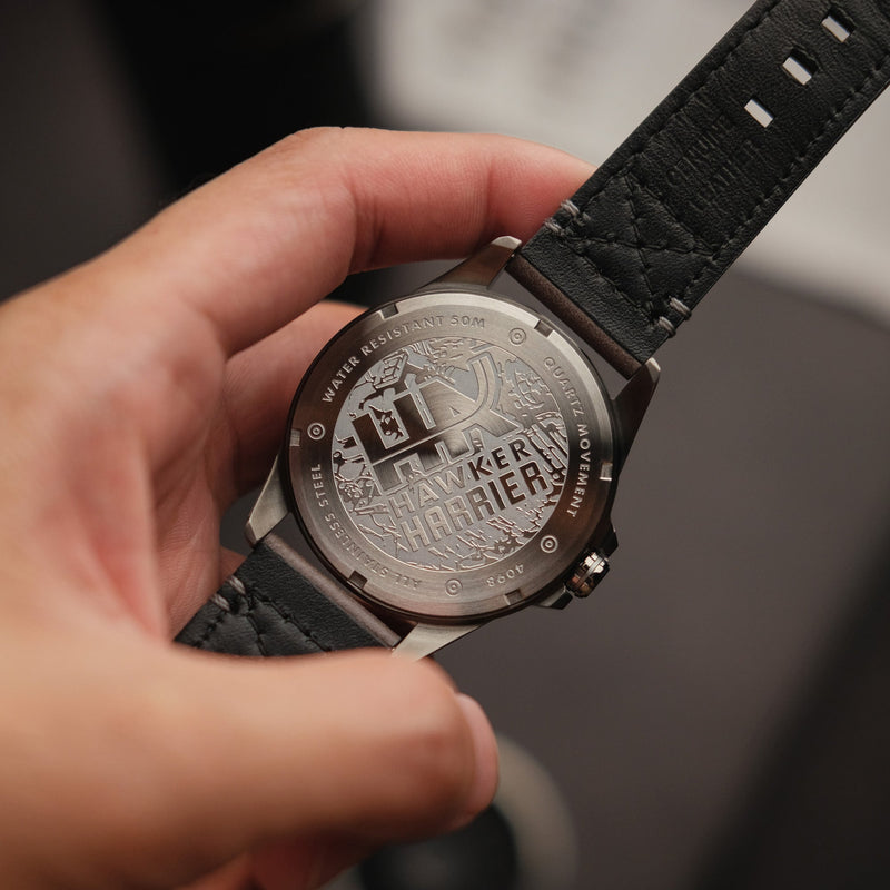 Hawker Harrier Farley Multifunction Quartz Black / Leather | Black Dial