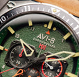 Hawker Hunter Atlas Dual Time Chronograph Green / Leather | Green Dial