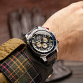 Hawker Hunter Atlas Dual Time Chronograph Blue / Leather | Blue Dial