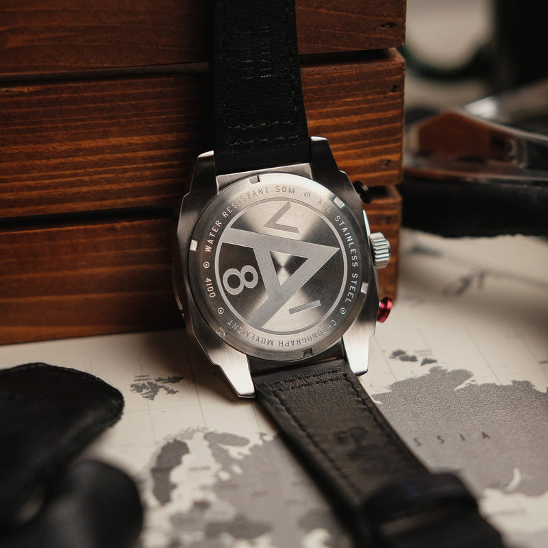 Hawker Hunter Atlas Dual Time Chronograph Blue / Leather | Blue Dial