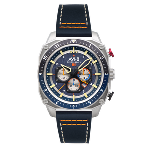 Hawker Hunter Atlas Dual Time Chronograph Blue / Leather | Blue Dial