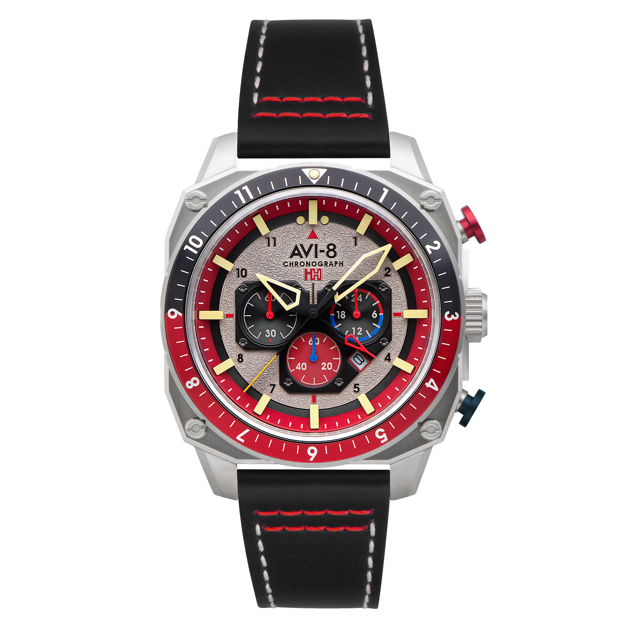Hawker Hunter Atlas Dual Time Chronograph Gray / Leather | Gray Dial