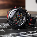 Hawker Hunter Atlas Dual Time Chronograph Black / Leather | Black Dial