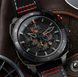 Hawker Hunter Atlas Dual Time Chronograph Black / Leather | Black Dial