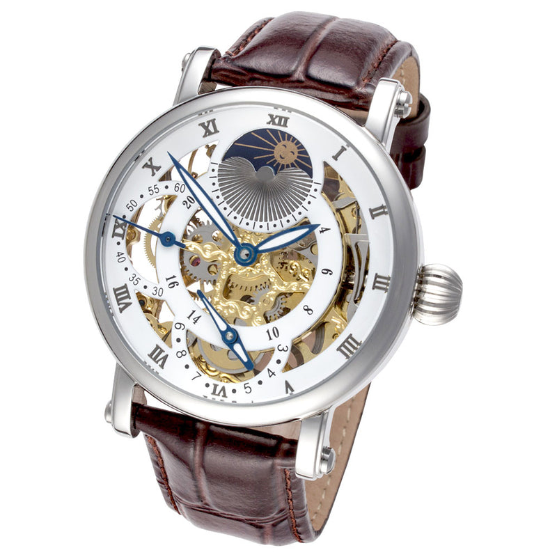 Traveller Series brown leather/two tone | White Dial