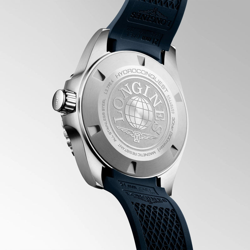 HYDROCONQUEST GMT Blue / Rubber | Blue Dial