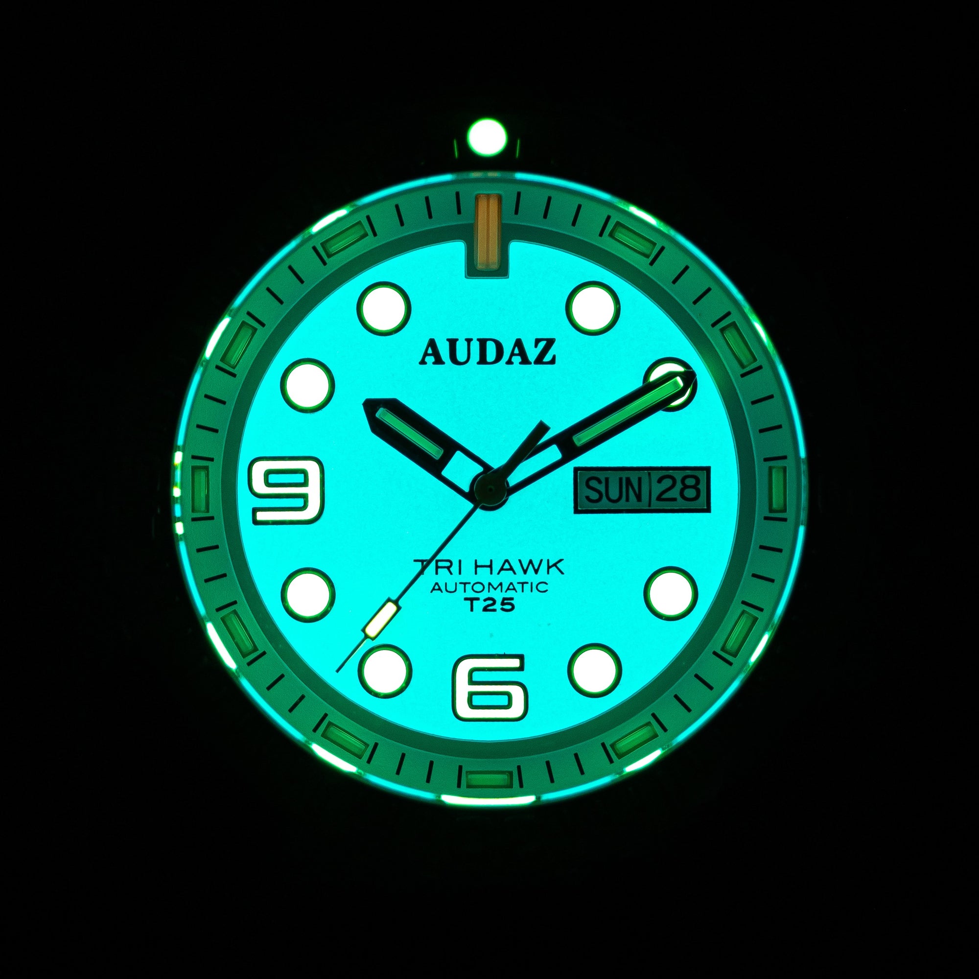 Tri-Hawk Tritium Blue with Luminous Glow Blue Dial