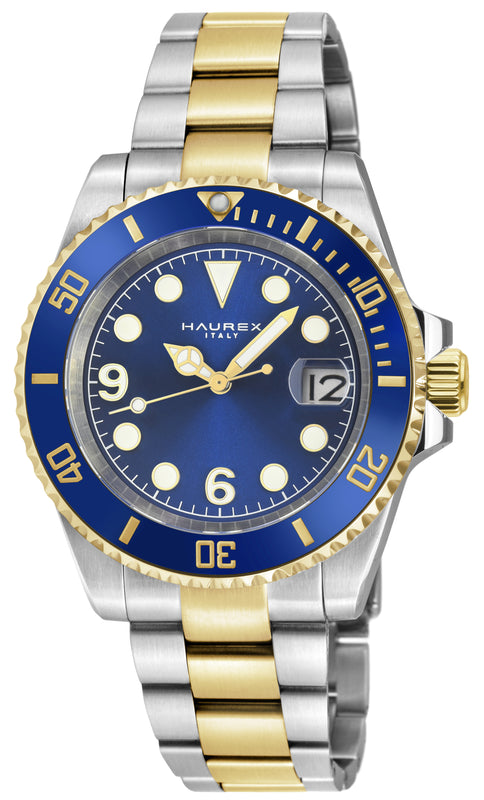 Barracuda 316L Case, Blue Sunray Dial, Ceramic Bezel, Two toned SS/IPYG  Bracelet | Blue Dial