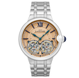 Thomas Earnshaw Barallier Dual Open Heart Automatic Gold / Stainless Steel | Gold Dial