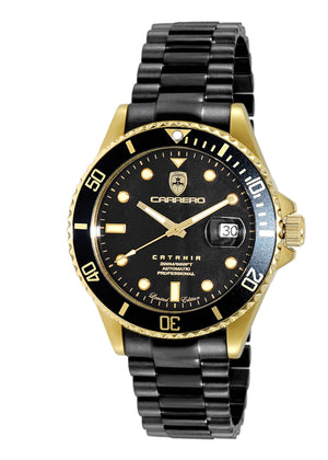 CATANIA -PD GOLD TONE/IP-BLACK Black Dial