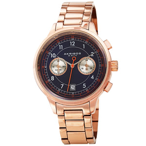 AK1071RGBU-Casual Rose Gold/Stainless Steel | Blue Dial