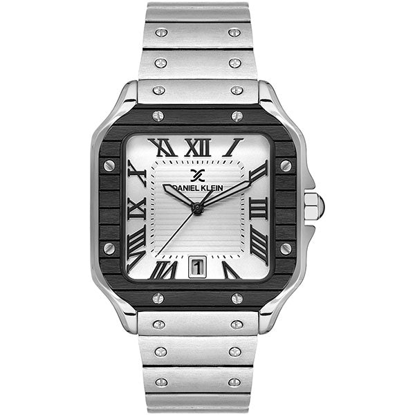 Square SDC - Stainless Strap - DK13647 Silver / Black Bezel | Silver Dial