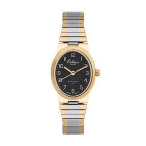 Loire - 21mm Oval Steel Stretch Two-Tone / Black Mother-of-Pearl Dial