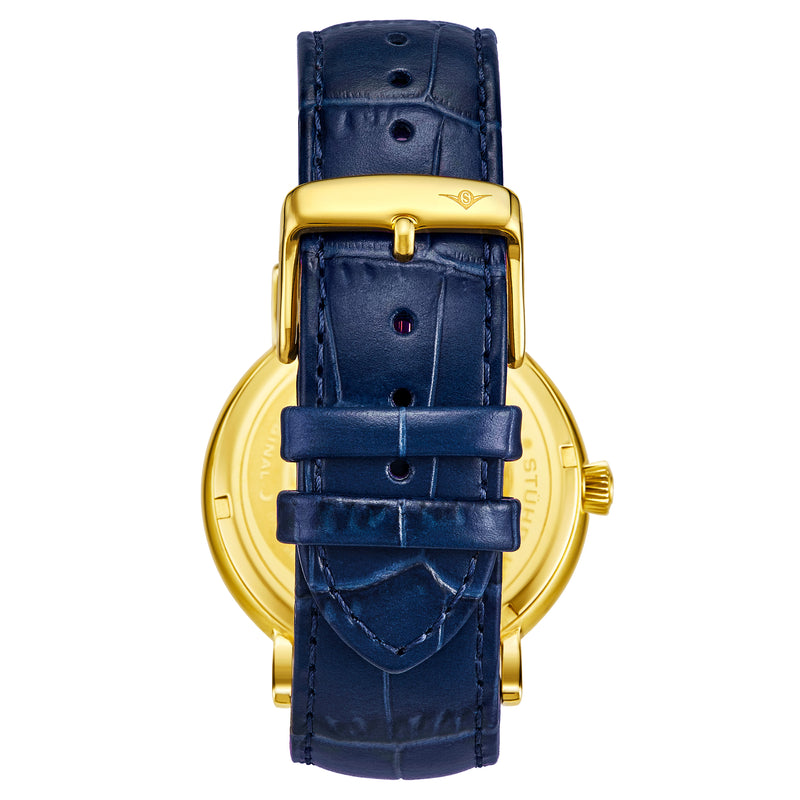 Symphony Gold case/Leather strap/ Brass Dial | Black Dial