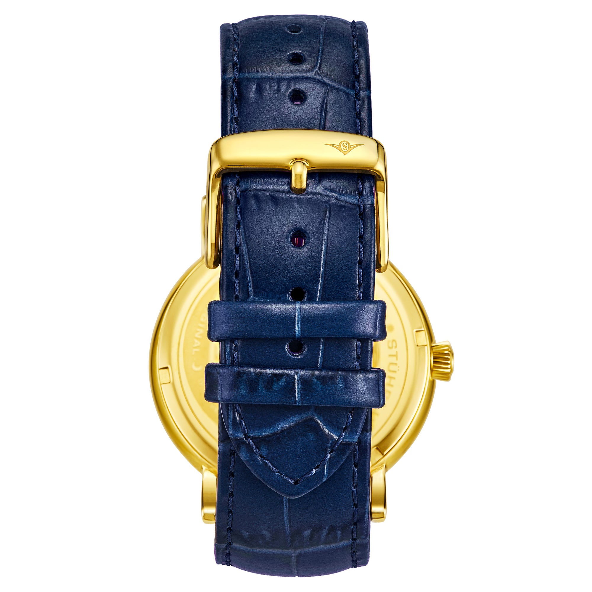 Symphony Gold case/Leather strap/ Brass Dial | Black Dial