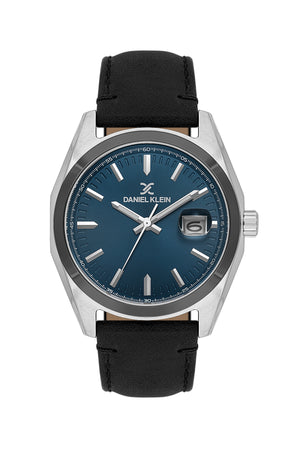 Premium Gent Classic Leather Silver / Blue Dial Blue Dial