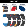 20mm Silicone Rally Strap, Perforated Black / Red |  Dial