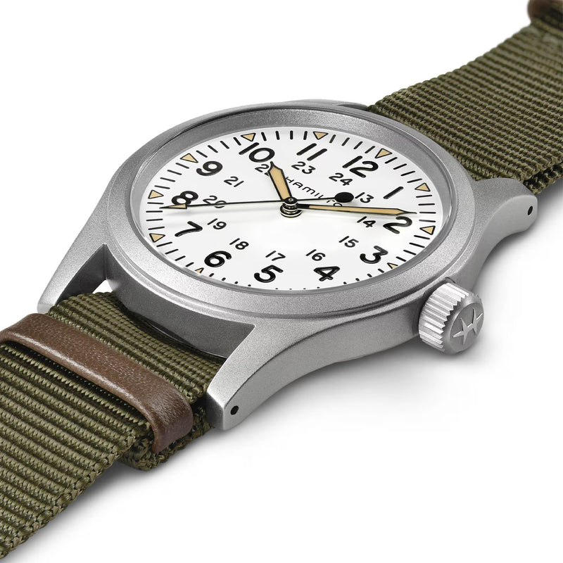 Khaki Field White / Fabric | White Dial
