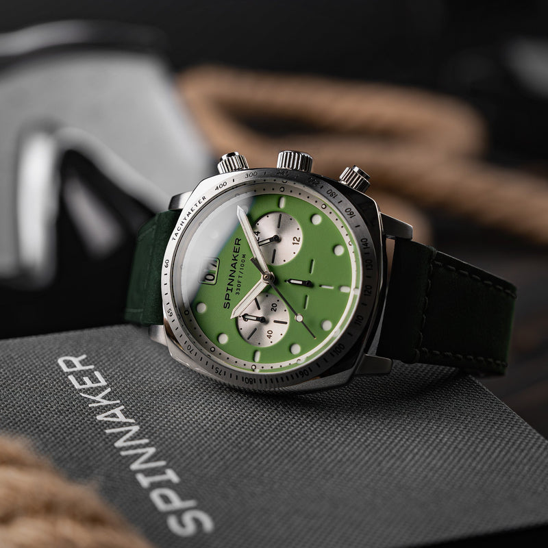 Hull Chronograph Green / Leather | Green Dial