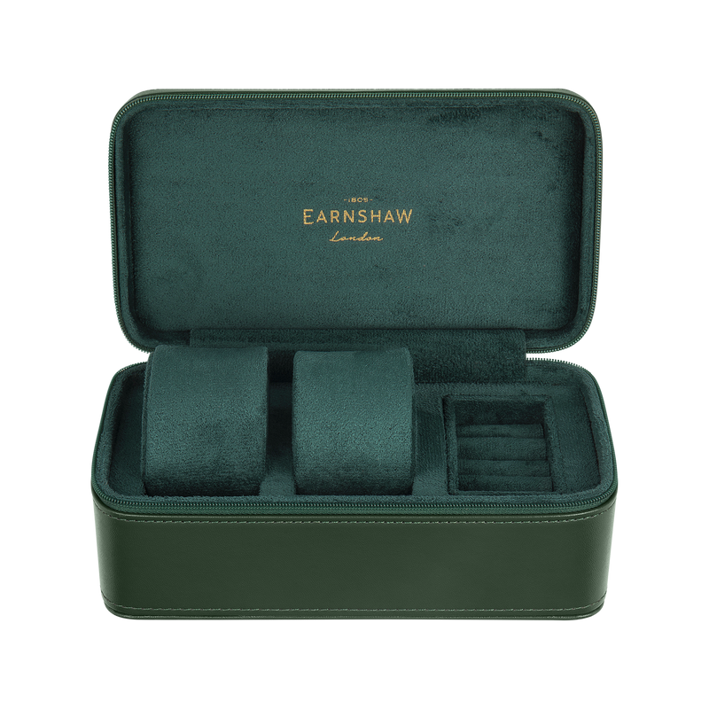 Beaufort 3 - Slot Watch Box Green / Leather