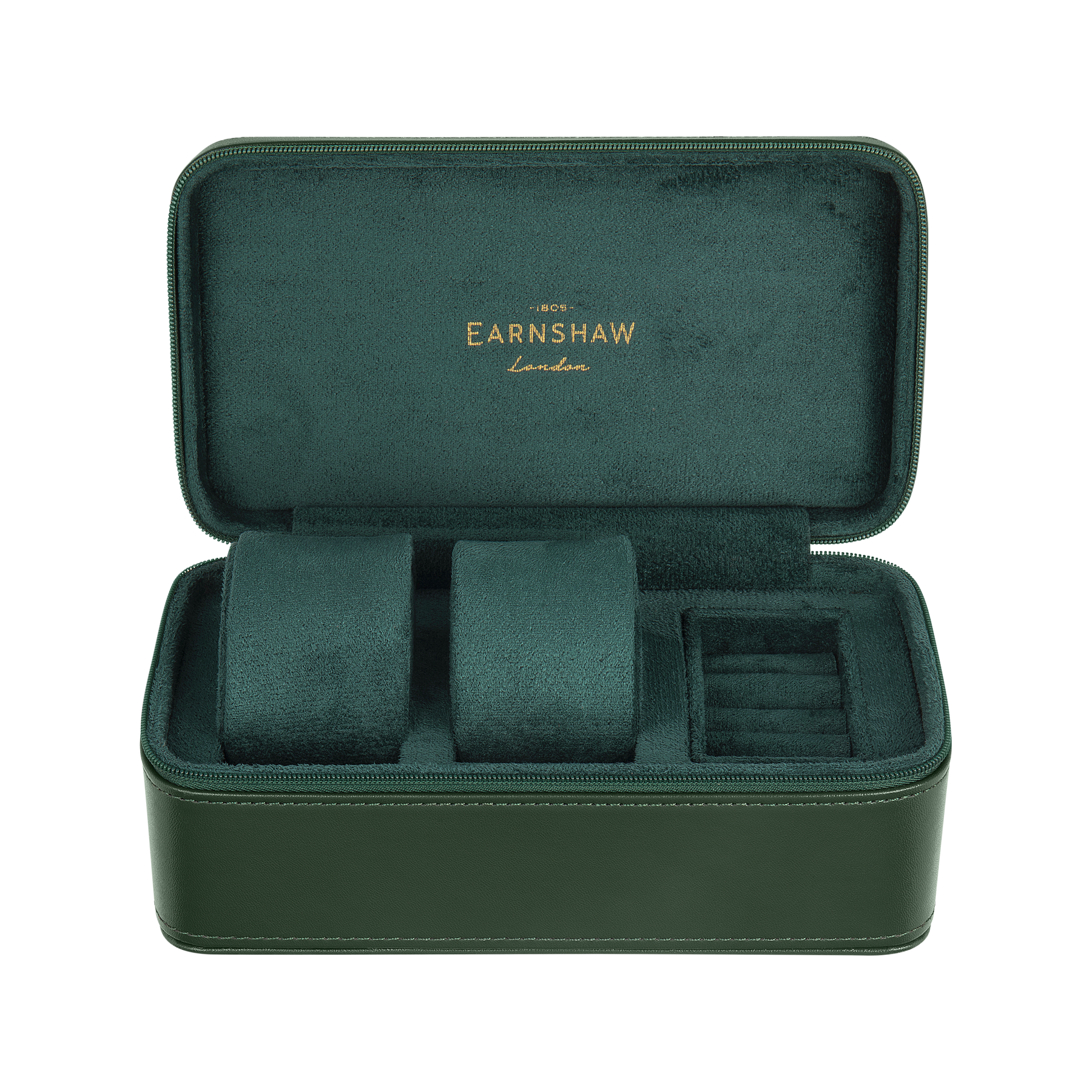 Beaufort 3 - Slot Watch Box Green / Leather
