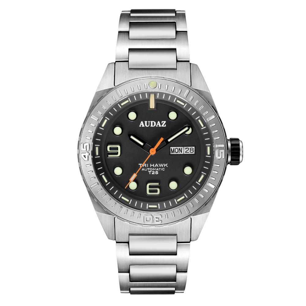 Tri-Hawk Tritium Black with Luminous Glow Black Dial