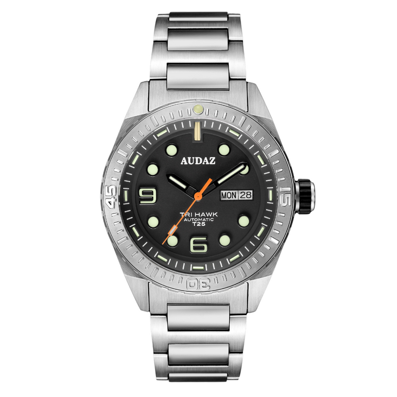 Tri-Hawk Tritium Black with Luminous Glow Black Dial