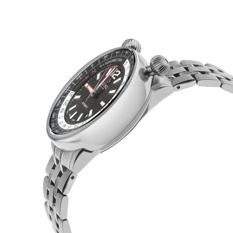 Wallabout Gevril Solar Compass Swiss Automatic Watch | Black Dial