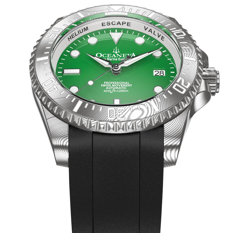Damascus Swiss Automatic SW200 Deep Marine Explorer II Damascus/Green Dial | Green Dial