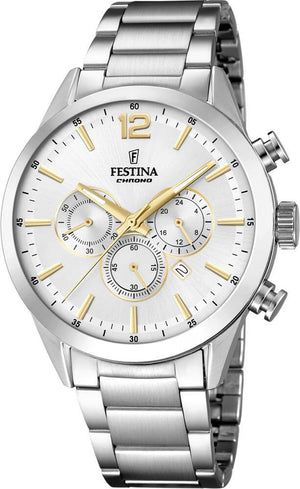 Timeless Chrono Silver / Stainless Steel Silver Dial