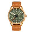Spitfire Lock Chronograph Watch Green / Leather | Green Dial
