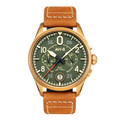 Spitfire Lock Chronograph Watch Green / Leather | Green Dial
