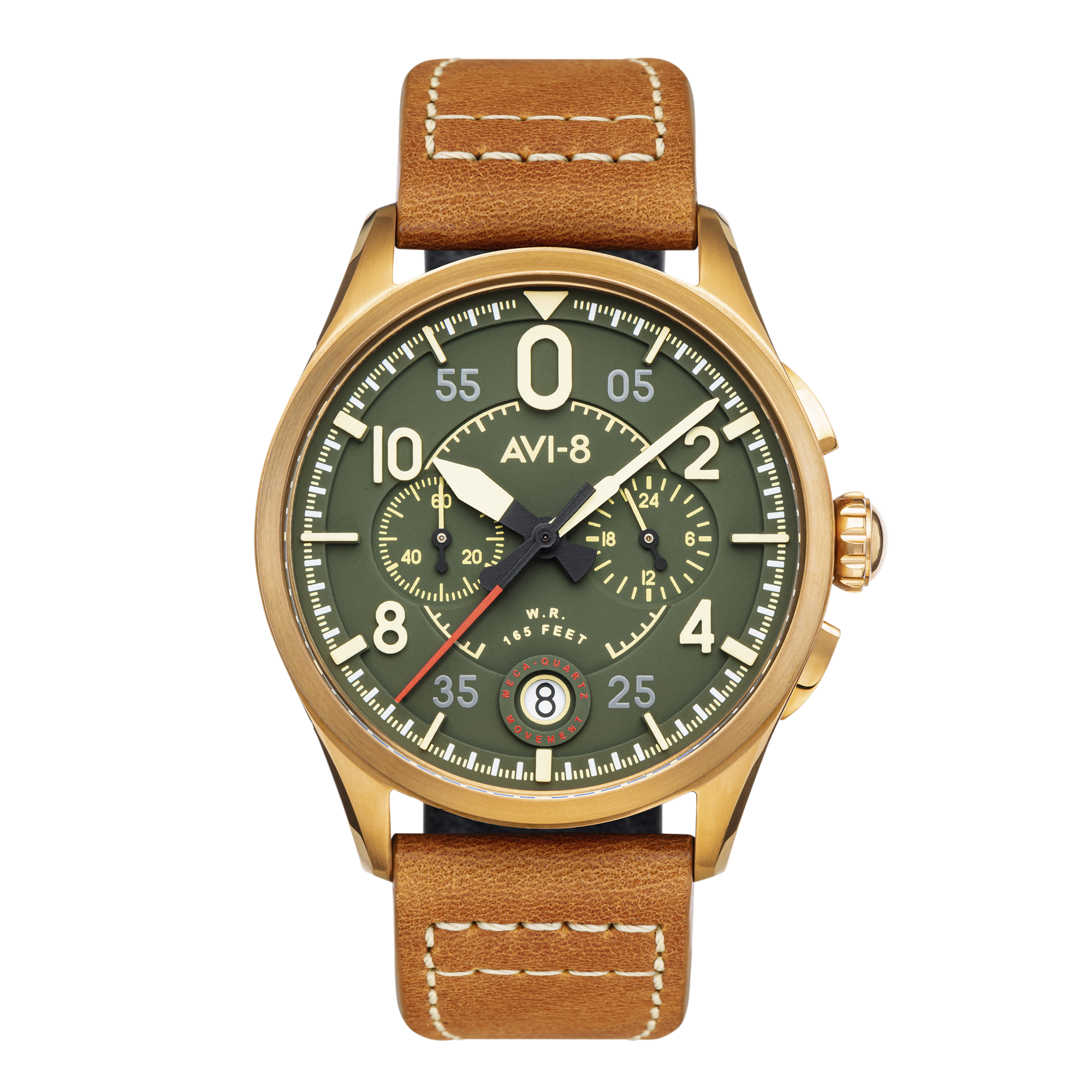Spitfire Lock Chronograph Watch Green / Leather | Green Dial