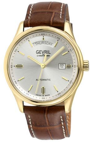 Excelsior Swiss made Automatic Sellita SW240, Day Date White Dial,  White Italian Handmade Leather Strap | White Dial