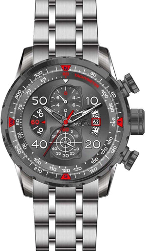 Aviator Chronograph Gunmetal Dial / Silver Stainless Steel Bracelet Gunmetal Dial