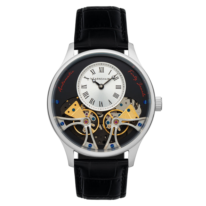 Thomas Earnshaw Scientists Faraday Double Barrel Automatic White / Leather | White Dial