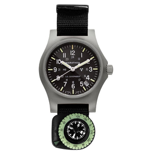 General Purpose Quartz with Date (+ Compass) Black NGM/Nylon | Matte Black Dial