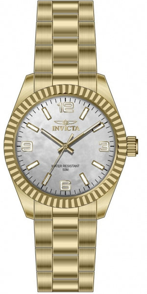 Specialty Men White Mother-Of-Pearl Dial / Gold-Tone Stainless Steel Bracelet White Dial