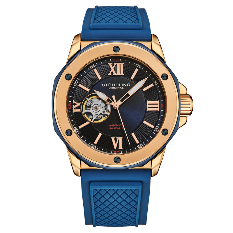 Edwardian Automatic 44mm Skeleton Blue/Rose | Blue Dial