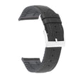 Hybrid Watch Band, Leather / Rubber Lining - Alligator Pattern Black / 22mm |  Dial