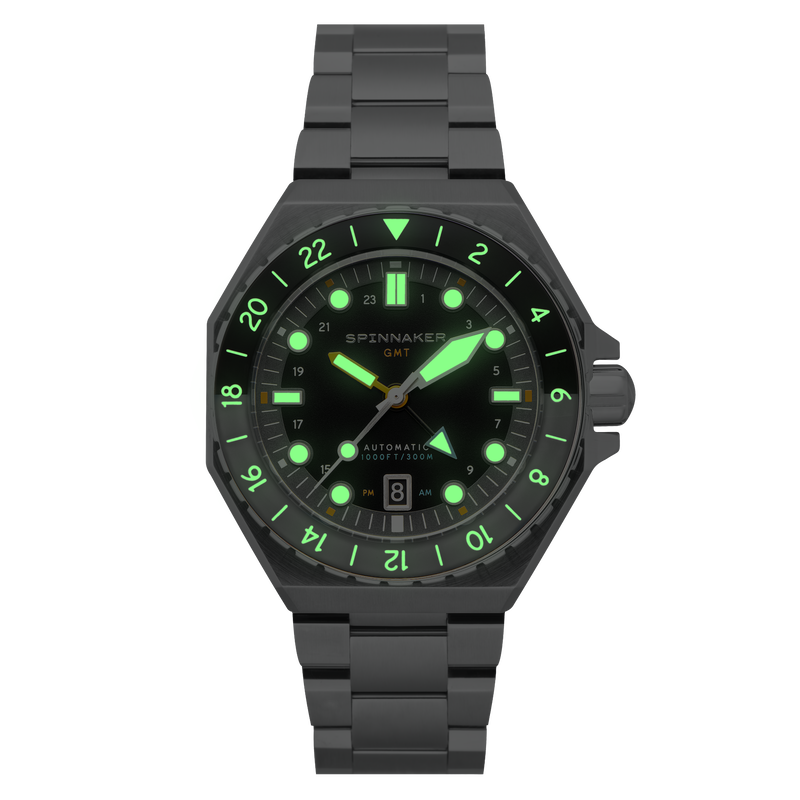 Dumas GMT Automatic Black/Stainless Steel | Black Dial