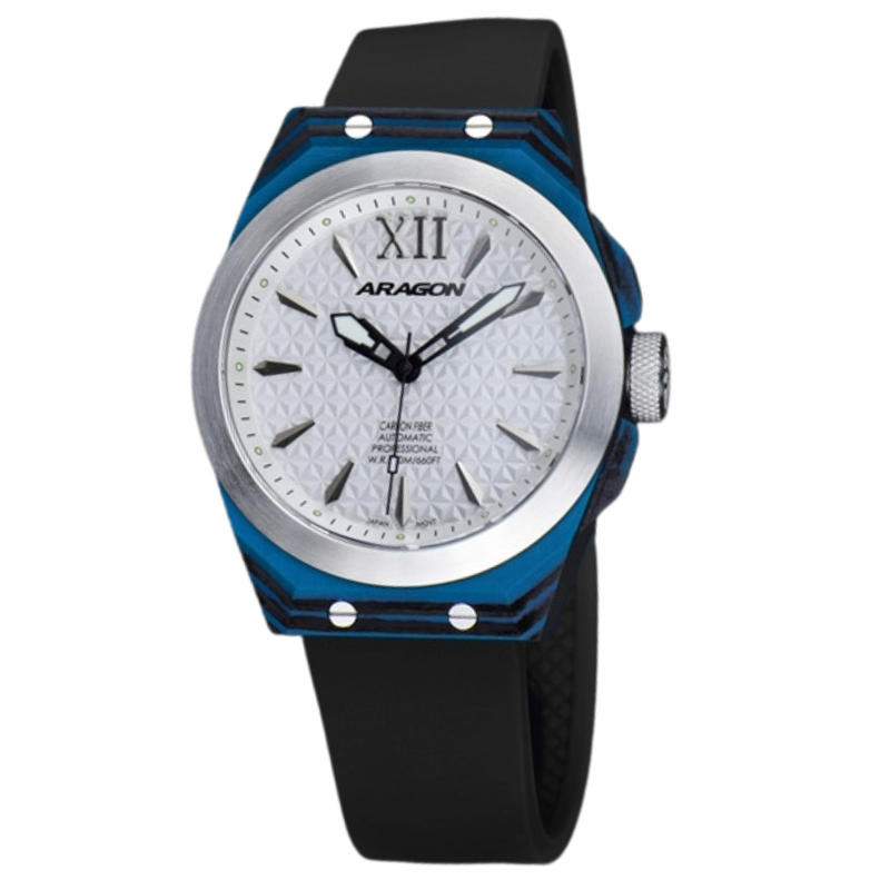 DF Carbon Fiber Automatic Sliver Dial, Blue Case | Sliver Dial, Blue Case Dial