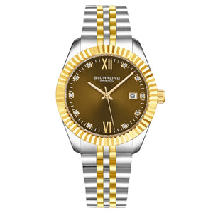 Gamine Classic Quartz Watch Gold/Brown | Green Dial
