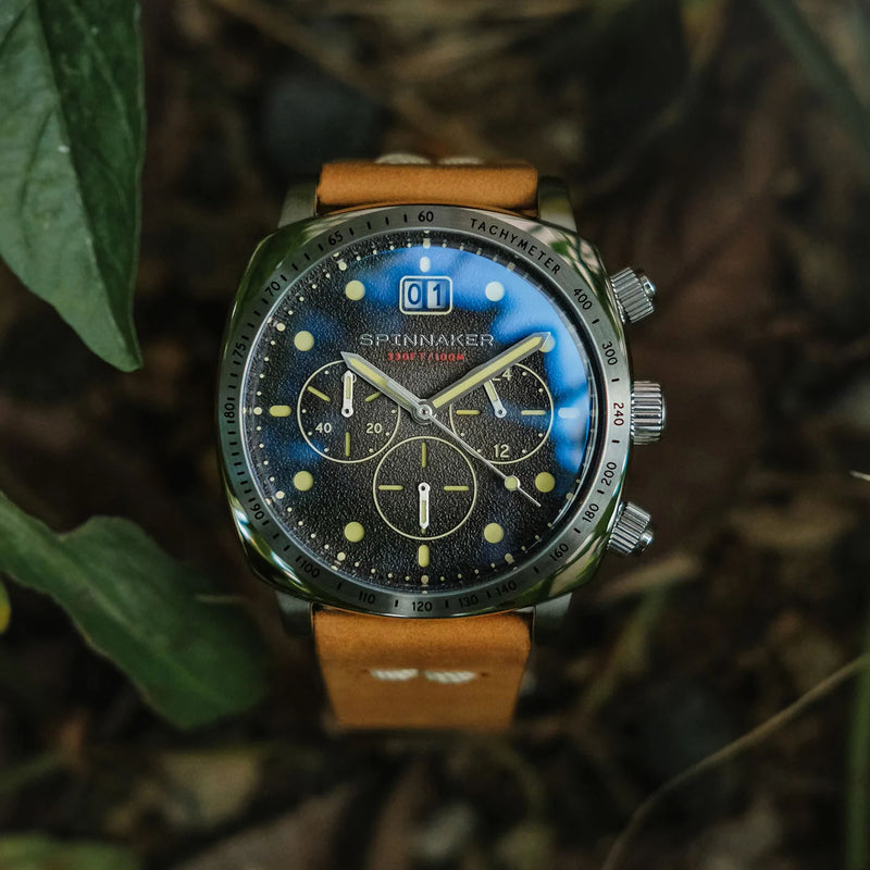 Hull Chronograph Black & Brown / Leather Black Dial