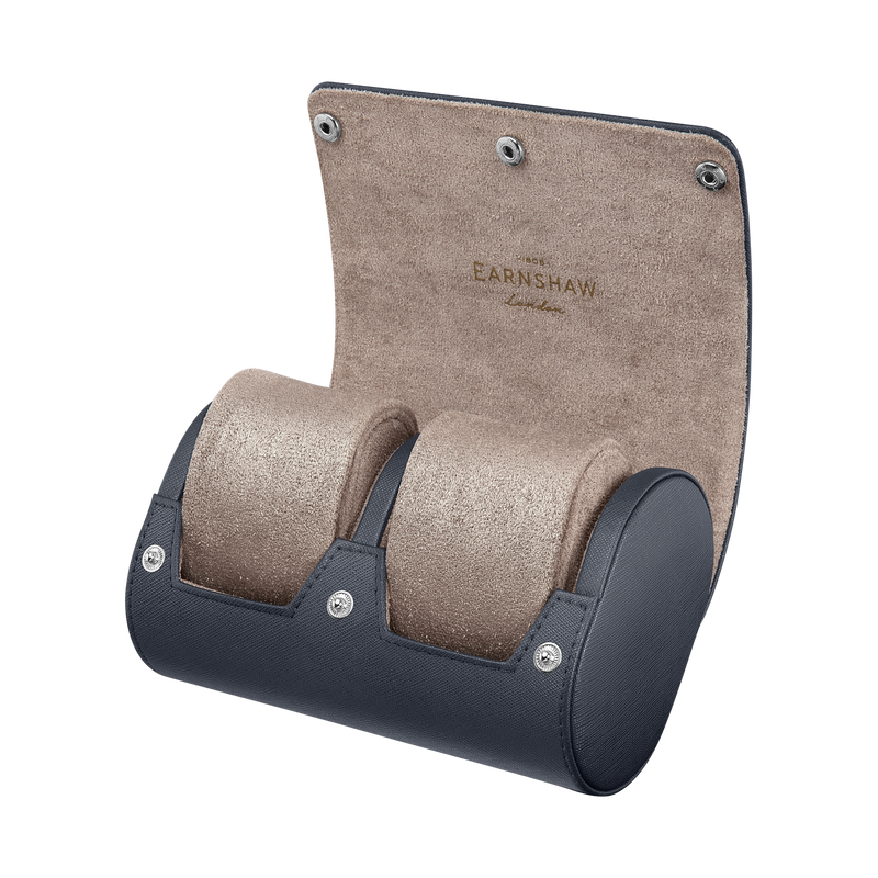 Longitude 2-slot Watch Roll Blue / Leather