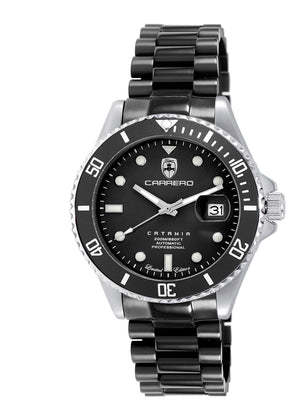 CATANIA -PD SILVER TONE/IP-BLACK Black Dial Dial
