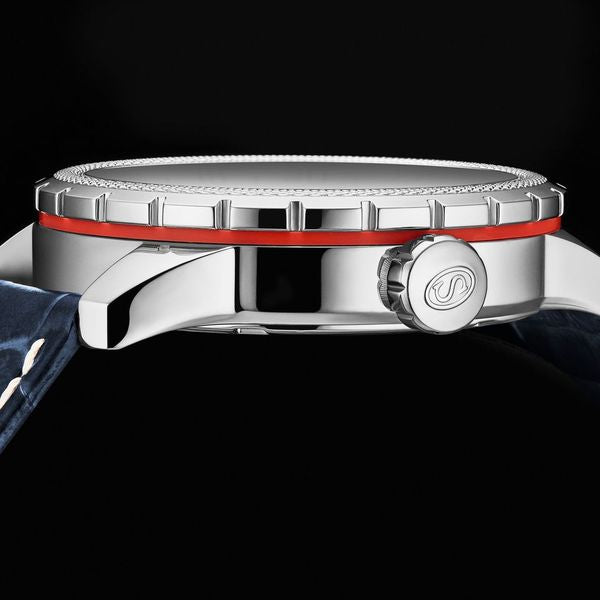 Global Voyager GMT 42mm World Timer Watch Blue/Leather | Black Dial