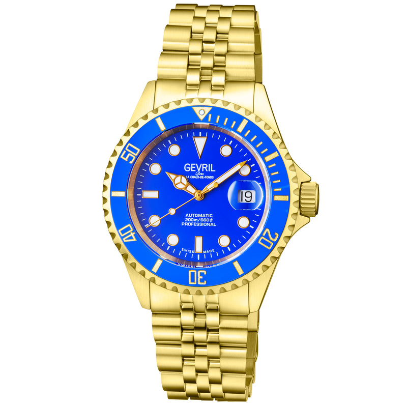 Wall Street Swiss Automatic  SW200 Blue Ceramic Bezel, IPYG Bracelet, Blue dial | Blue Dial