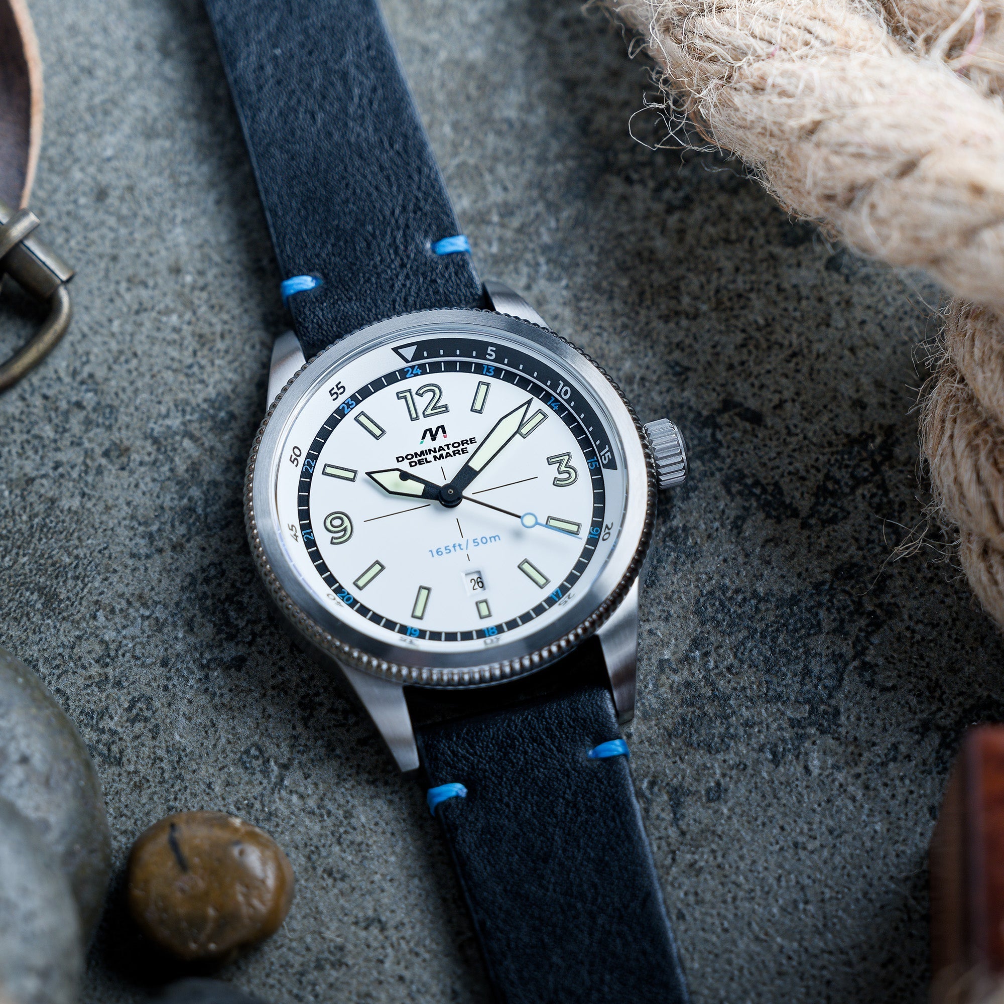 Aviatore Japan Quartz White / Leather | White Dial